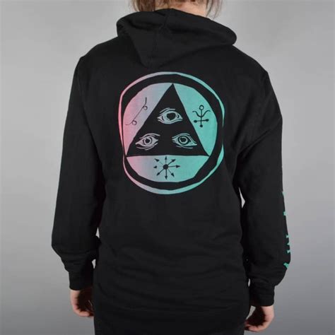 Welcome Skateboards Tali Scrawl Lightweight Pullover Hoodie Black Pink Teal Welcome