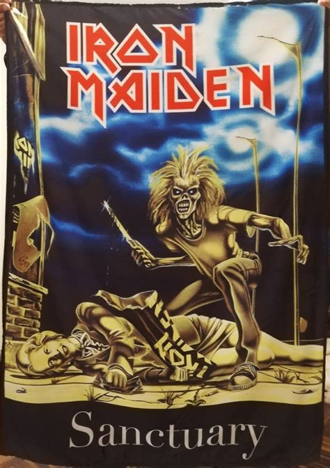 IRON MAIDEN Sanctuary FLAG CLOTH POSTER WALL TAPESTRY BANNER CD LP