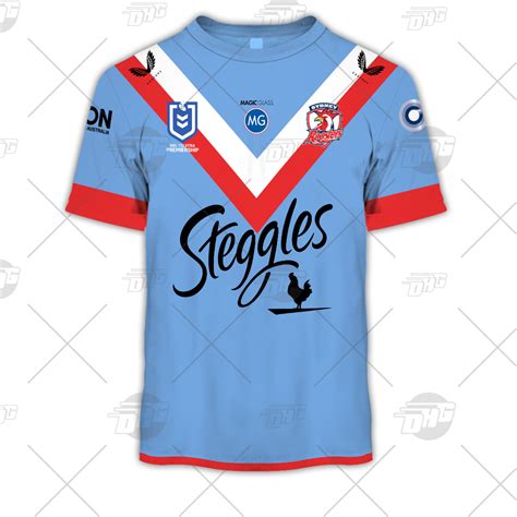 NRL Sydney Roosters Custom Name Number 2021 Wartime ANZAC Jersey T Shirt