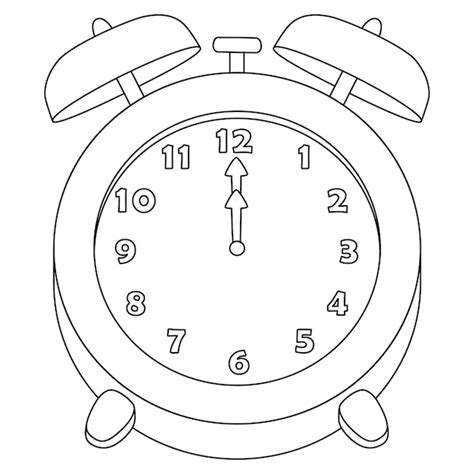 Página Para Colorear De Reloj Aislado Para Niños Vector Premium