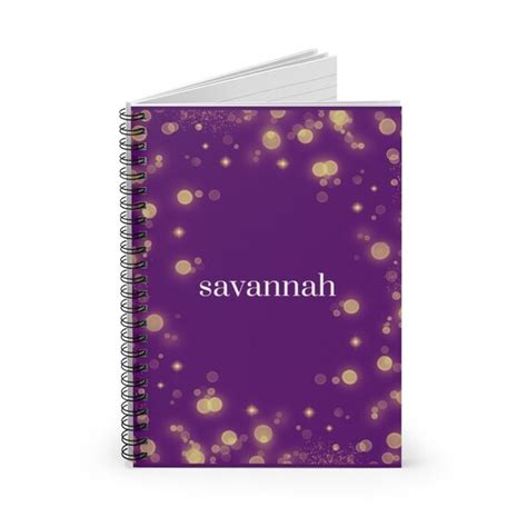 Personalized Spiral Notebook With Pockets Purple Spiral Etsy