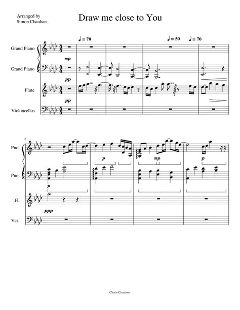 Draw me close to You Sheet music for Piano, Flute, Strings group (Solo) | Musescore.com