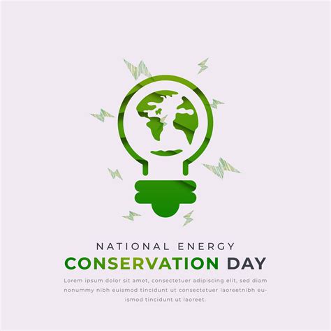 National Energy Conservation Day Paper Cut Style Vector Design Illustration For Background