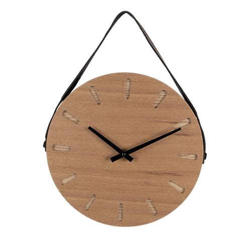 Kl Horloge Mural Cm Marron Mdf Montre Murale