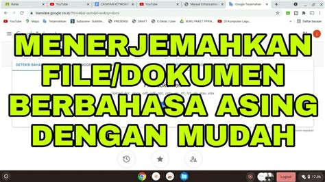 Cara Menerjemahkan File Pdf Inggris Ke Indonesia Youtube