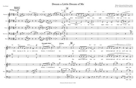 Dream A Little Dream Of Me Schwandt And Andree Sheet Music For Piano Choral