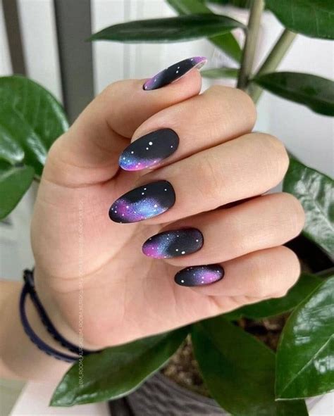 Disney Acrylic Nails Almond Acrylic Nails Sky Nails Galaxy Nails