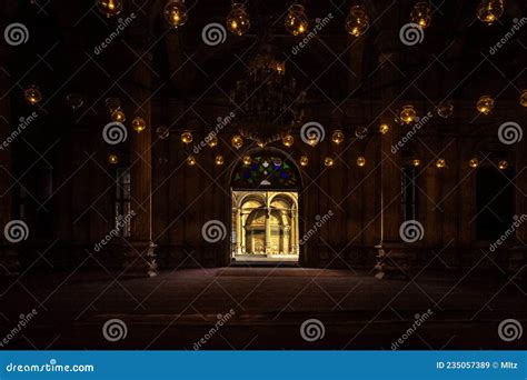 View From The Interior Of The Great Mosque Of Muhammad Ali Pasha In Cairo Egypt Stock Image