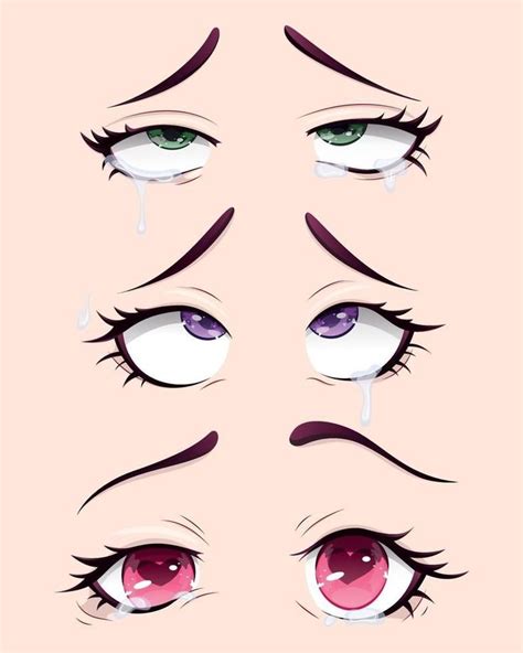 An Anime Character S Eyes And Eyelashes With Tears On The Lashes One