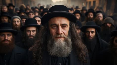 Premium Photo | Large Group of Orthodox Hasidic Jews Gathered in ...