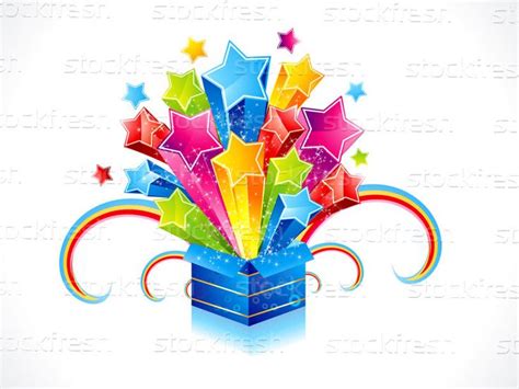 Abstract Colorful Magic Box With Star Vector Illustration © 963