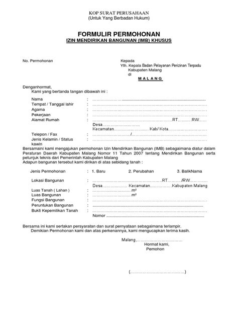 Detail Contoh Surat Izin Mendirikan Bangunan Doc Koleksi Nomer 18
