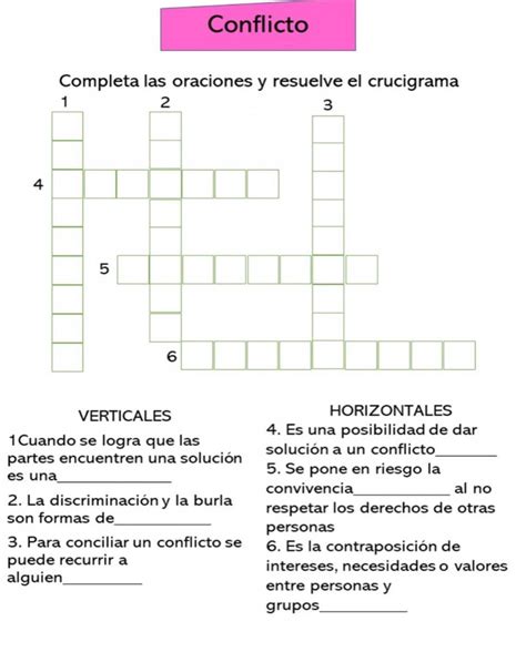 Crucigrama De Conflicto AYUDA POR FAVOR Brainly Lat