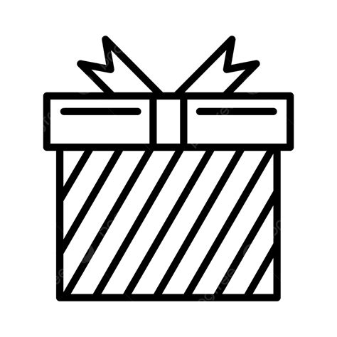 Gift Box Line Icon Vector Box Christmas Gift PNG And Vector With