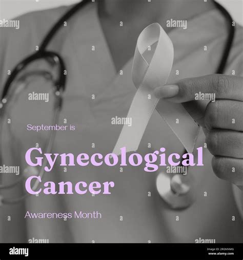 Composite Of Gynecological Cancer Awareness Month Over Biracial Female