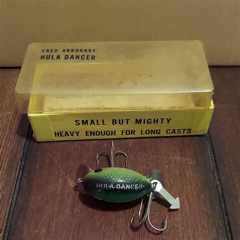 Vintage Arbogast Hula Dancer Black And Green Crankbait Lure Ebay