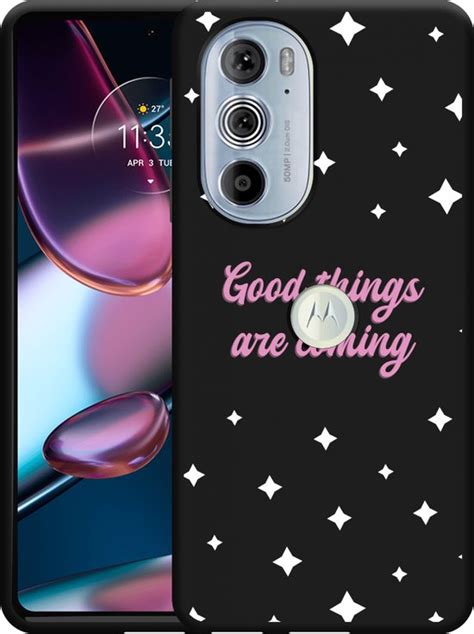 Hoesje Geschikt Vooor Motorola Edge Pro Zwart Good Things Are Coming