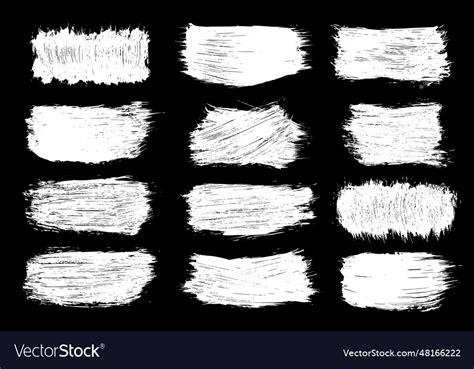 Set of white strokes paint Royalty Free Vector Image