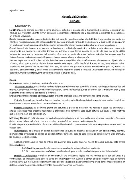 Resumen Historia Del Derecho Historia Del Derecho Unidad I 1 La