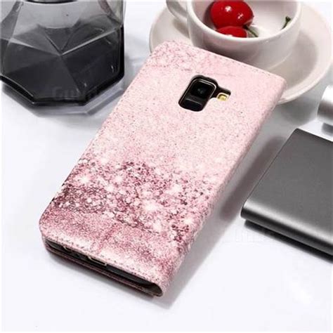 Glittering Rose Gold Pu Leather Wallet Case For Samsung Galaxy A