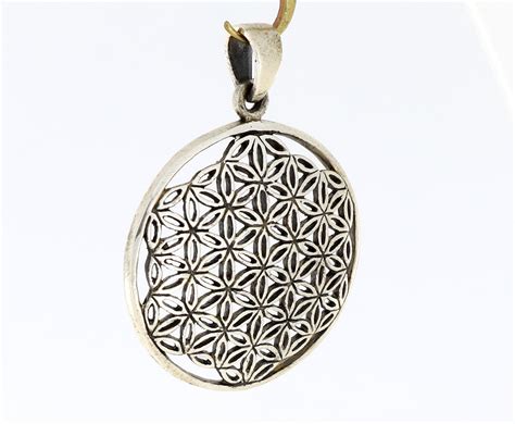 Flower Of Life Pendant For Chain Real Silver 35 Mm X 26 Mm Vii 58