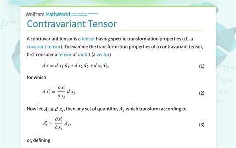 Contravariant Tensor From Wolfram Mathworld