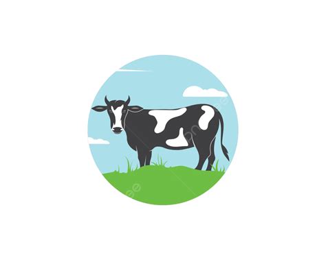 Cow Logo Vector Illustration Template Herd Grass Vector Vector Herd Grass Vector Png And