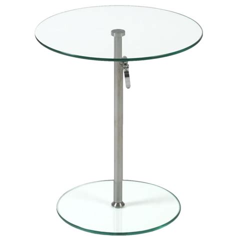 Rafaella Round Glass Side Table Clear Chrome Glass End Tables