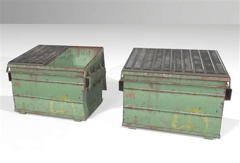 3d Model Dumpsters Vr Ar Low Poly Cgtrader