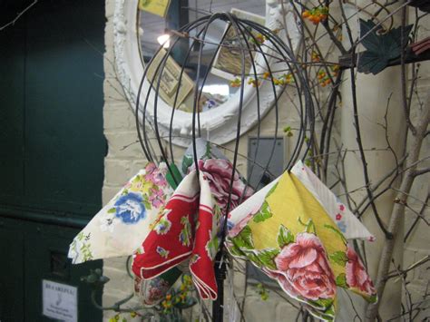 C Dianne Zweig Kitsch N Stuff Displaying Vintage Hankies On A Wire