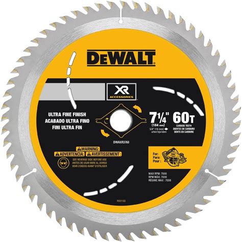 Dewalt 7 1 4 In 60 Tooth Carbide Circular Saw Blade At