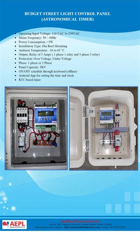 440 V Single Phase Street Light Control Panel At Rs 19500 In Nashik