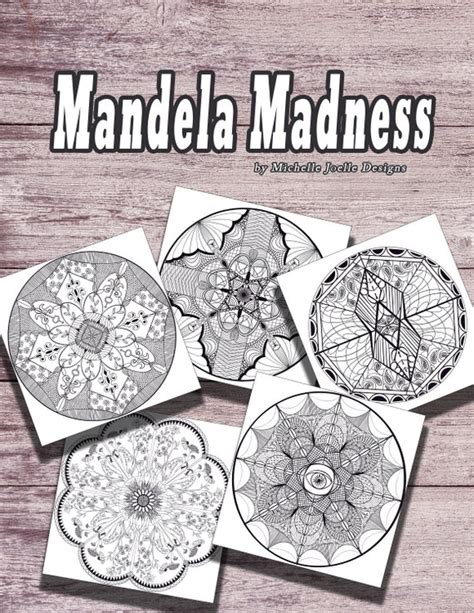 Printable Adult Coloring Pages Book Mandela Madness By Mjd Etsy Canada