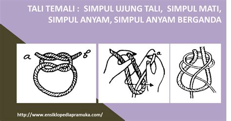 Sejarah Pramuka Tali Temali Simpul Ujung Tali Simpul Mati Simpul