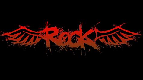 the word rock written in red ink on a black background