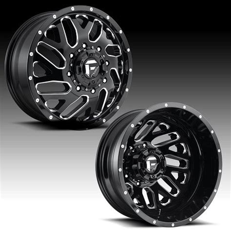 Fuel Triton Dually D581 Gloss Black Milled Custom Wheels Rims - Triton ...