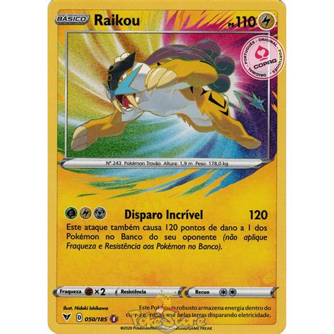 Carta Pokemon Raikou Rara Incrível Português 50 185 Amazing Rare Card