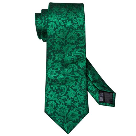 Cravate Fa Cravate De Mariage En Soie Pour Hommes Floral Vert