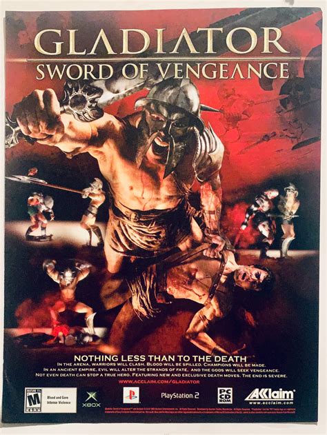 Gladiator Sword Of Vengeance Ps2 Xbox Original Vintage Advertisem