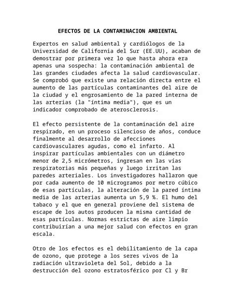 DOCX Efectos De La Contaminacion Ambiental DOKUMEN TIPS