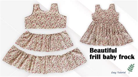 Beautiful Frill Baby Frock Cutting And Stitching Baby Frock Cutting