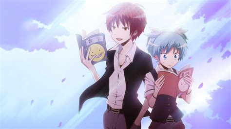 Karma Akabane Nagisa Shiota With Books Hd Assassination Classroom