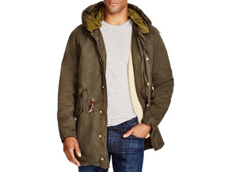 Lyst Scotch Soda Classic Hooded Zip Parka In Green