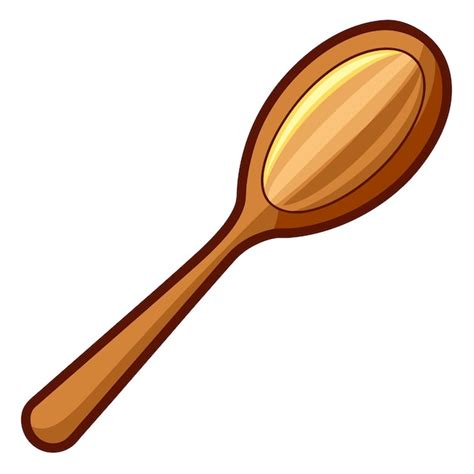 Wooden Spoon Clipart Cartoon Style Vector Illustration Premium AI