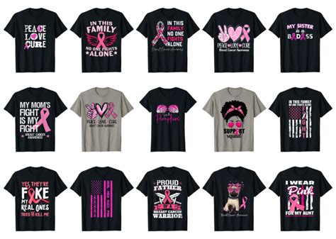 15 Breast Cancer Awareness Shirt Designs Bundle For Commercial Use Part