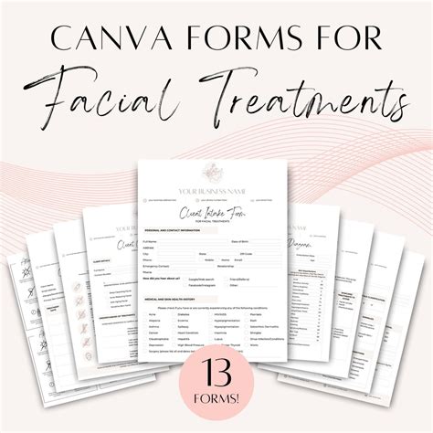 Facial Treatment Forms Editable Client Intake Consent Consultation