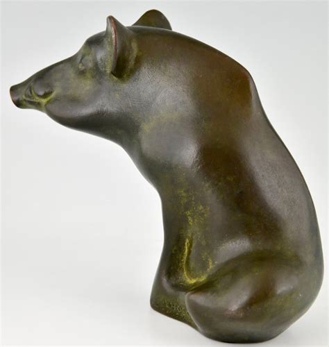 Sculpture D Un Sanglier En Bronze Claude Lhoste 1993 En Vente Sur Pamono