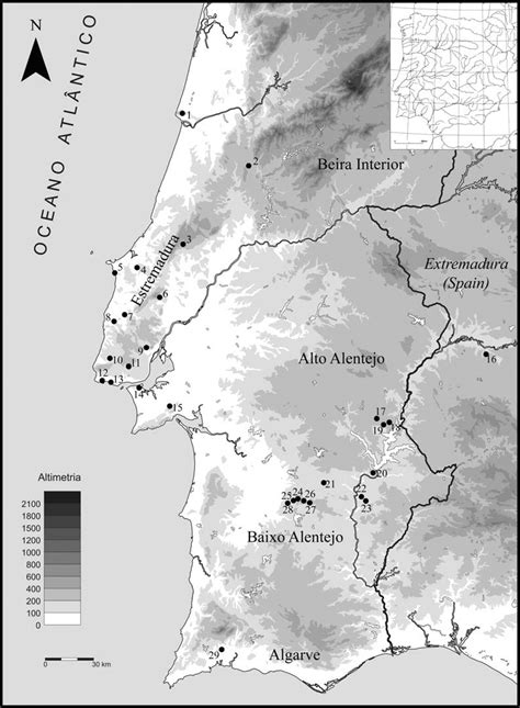 Sites mentioned in the text 1 Cabeço dos Moinhos 2 Ansião 3 Lugar