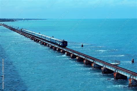 Rameshwaram Bridge in South India Stock Photo | Adobe Stock