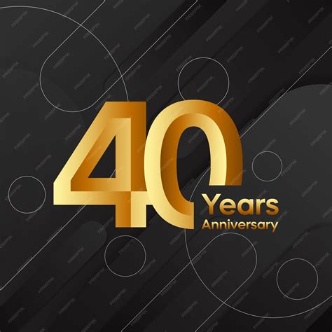 Premium Vector 40th Anniversary Logo Design With Golden Number Logo Vector Template Illustration